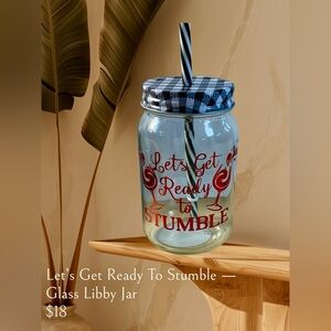 Handmade Libby Glass Drinking Jar New 16oz Mason Jar With Lid And Straw